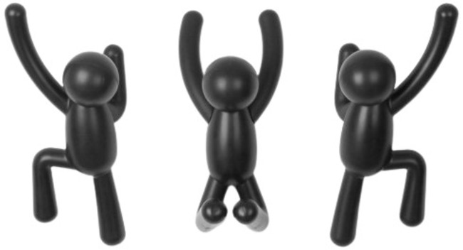 Set 3 umerase Umbra - Buddy, 7 x 17 x 8 cm, negru