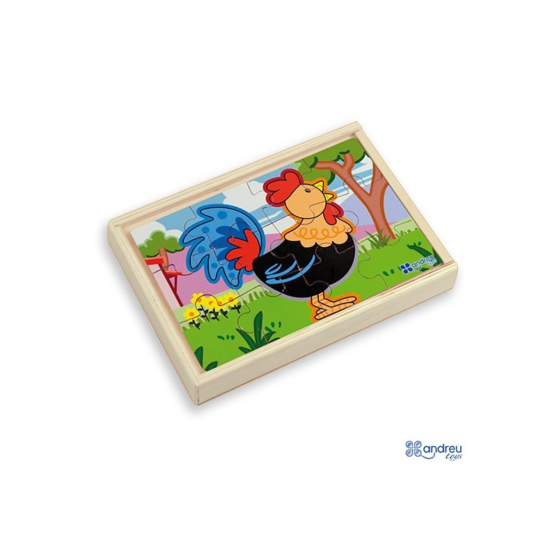 Set de 4 puzzle din lemn Andreu toys - Ferma