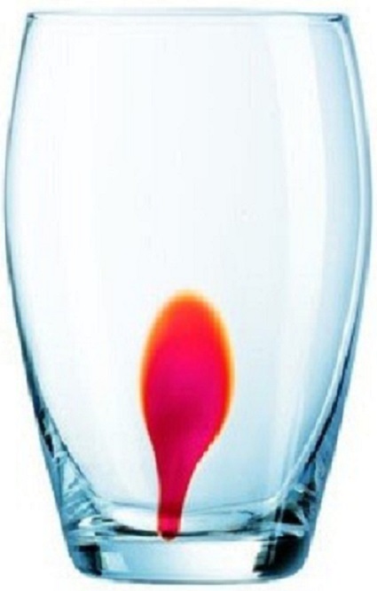 Set 4 pahare din sticlă Luminarc - Drip Red, 350 ml