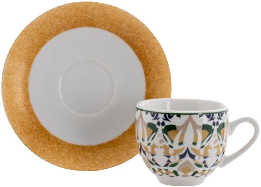 Set 6 cești espresso cu farfurii Evviva - Salamanca, 100 ml