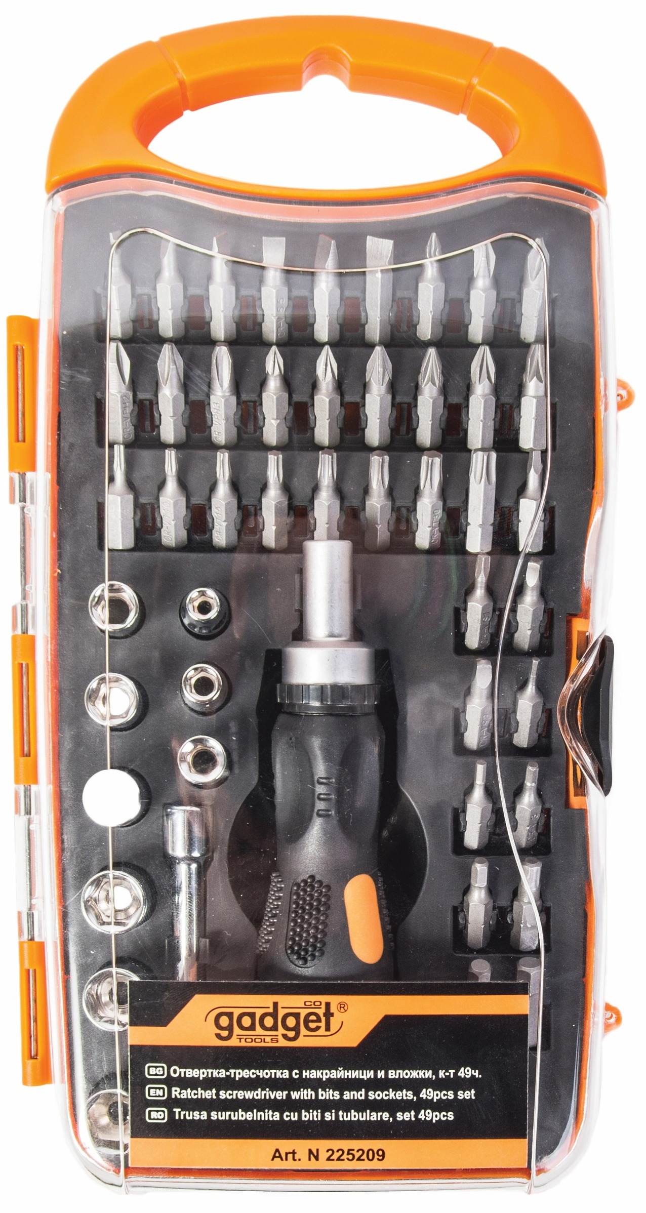Set de biți și chei tubulare cu clichet Gadget - 49 de piese