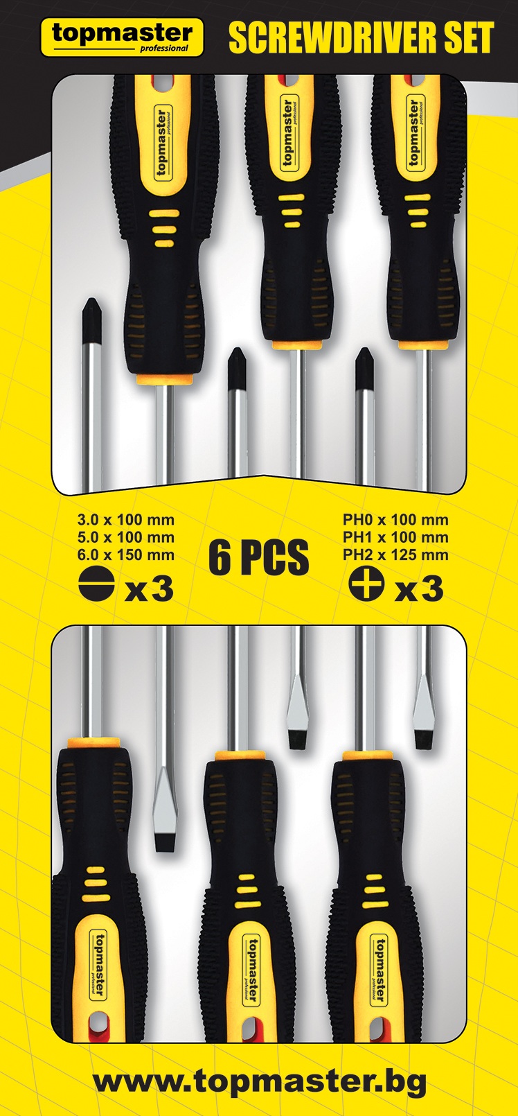 Set de șurubelnițe Top Master - Pro, CR-V, 6 buc