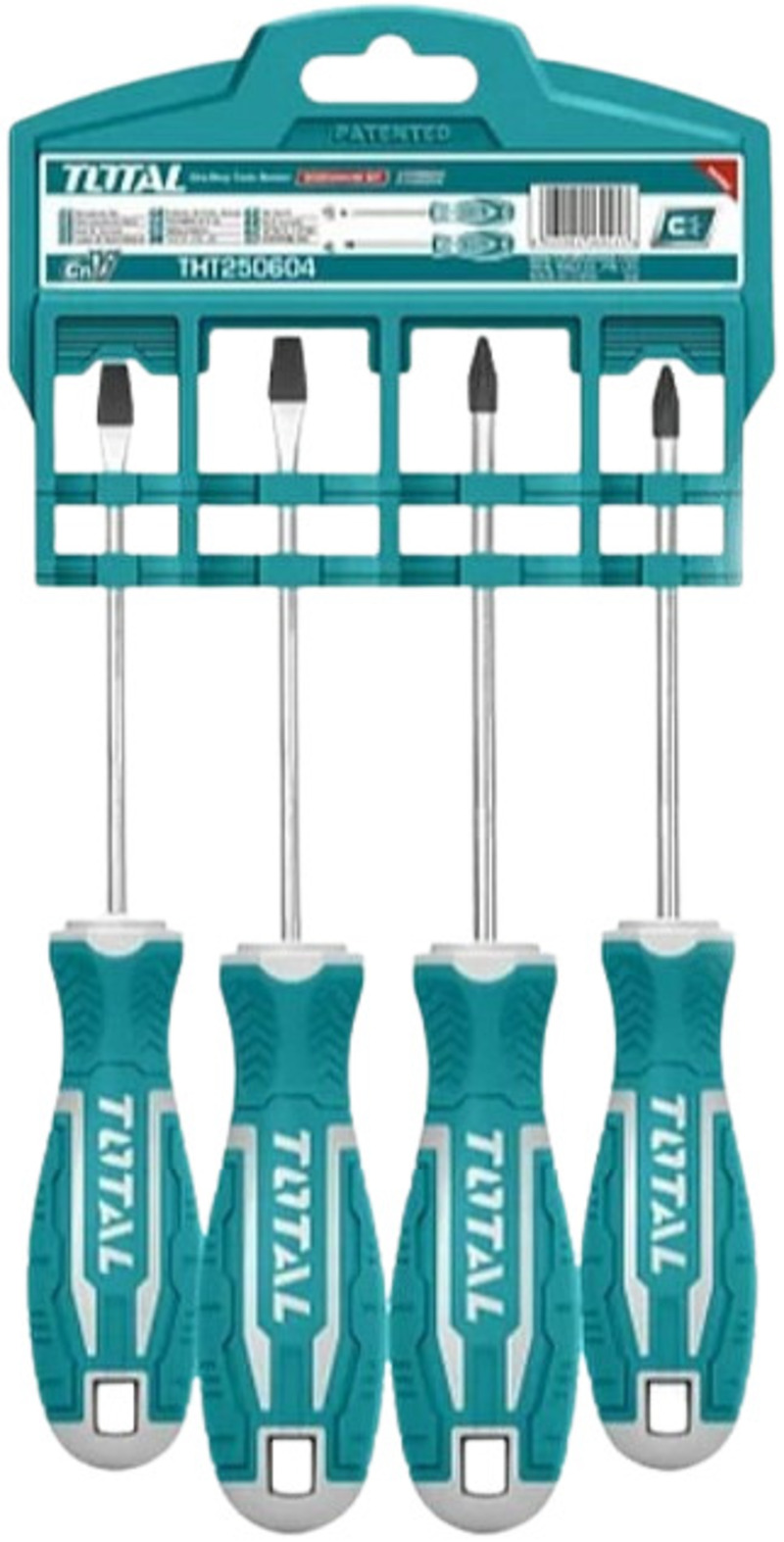 Set de șurubelnițe  TOTAL - CrV, PH, SL, 4 bucăți