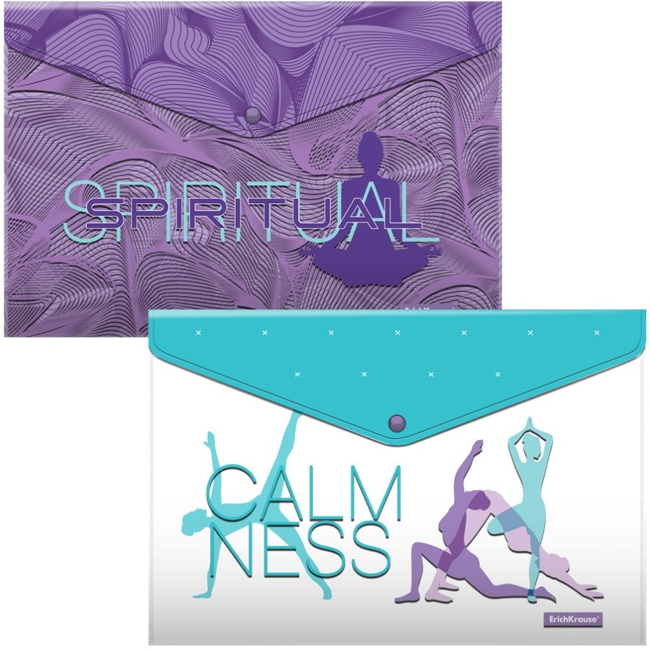 Set mape cu buton Erich Krause - Meditation, A4, 4 buc.