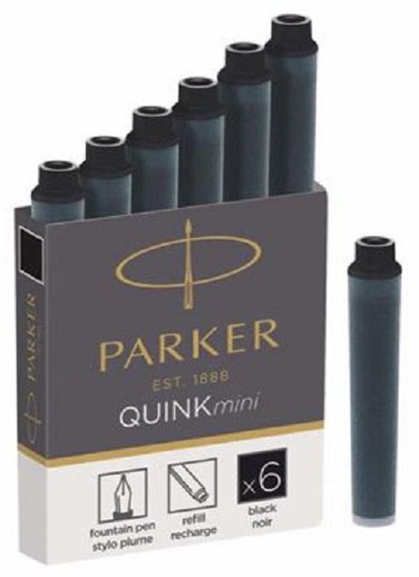 Set rezerve Parker - Z11, pentru stilou, 6 bucăți., negre