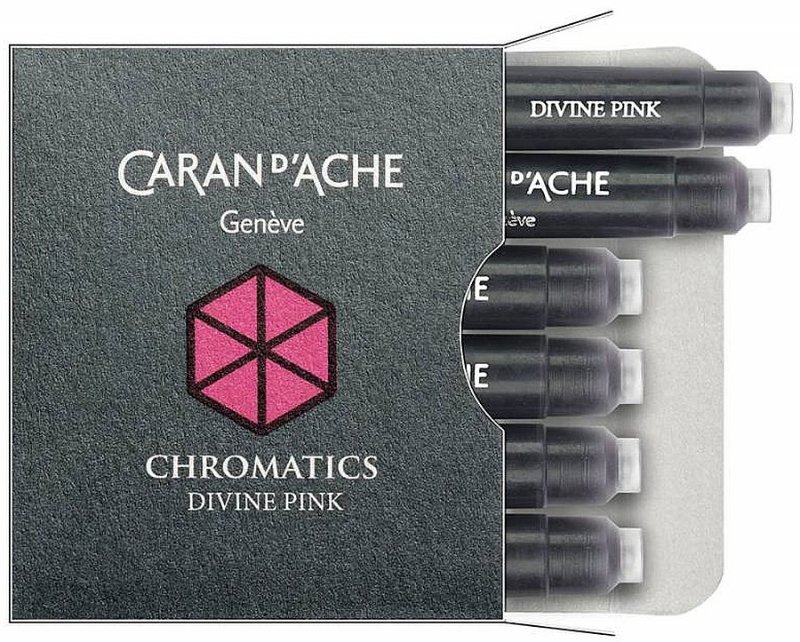 Set cartuse pentru stilou Caran d'Ache Chromatics - Divine Pink, 6 bucati