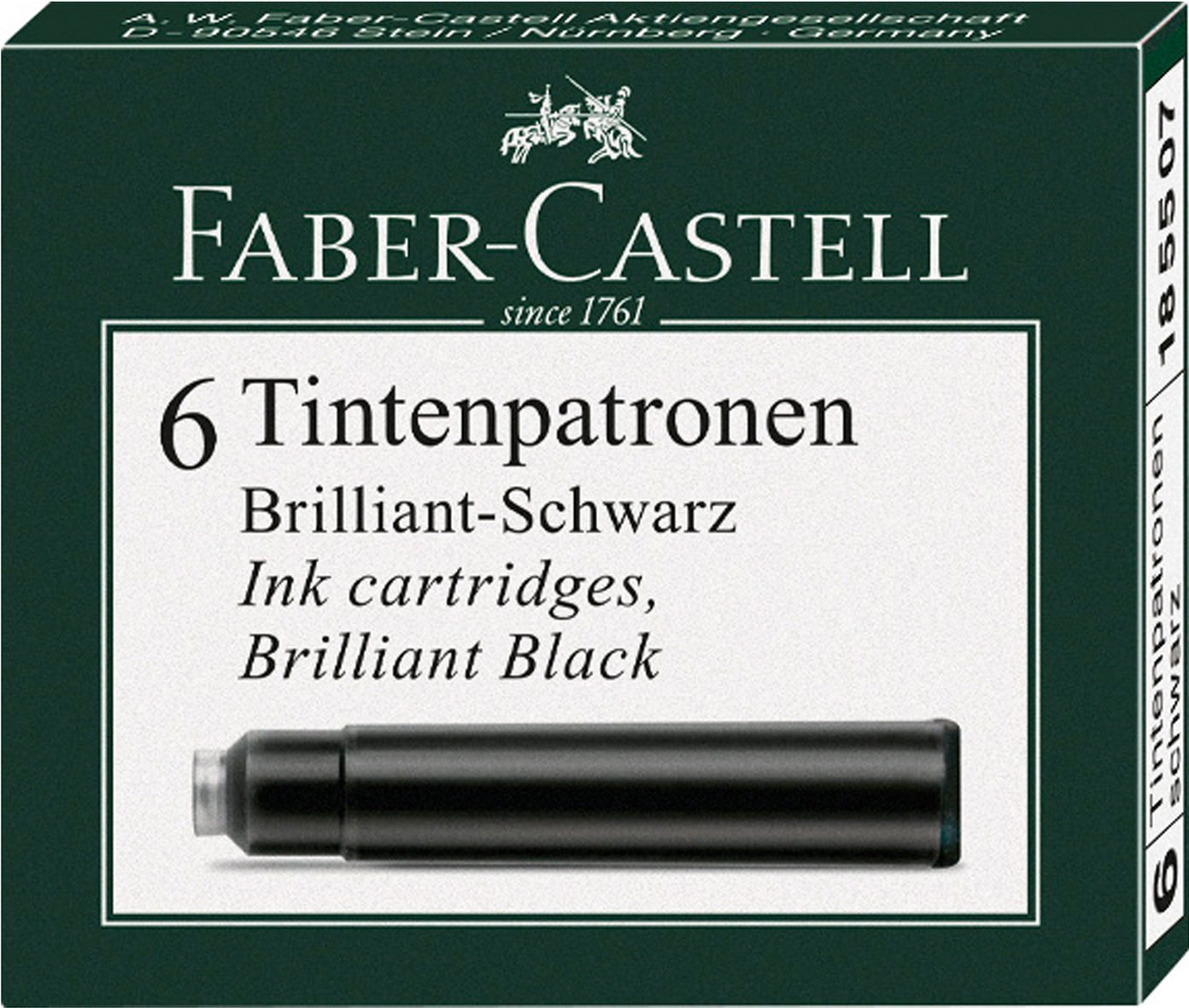 Set rezerve pentru stilou Faber-Castell - Negre, 6 bucati