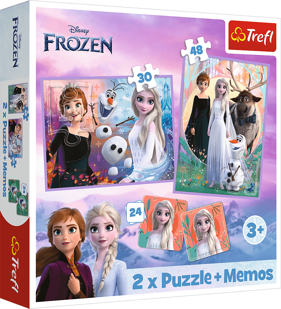 Puzzle 2 in 1 + Memo. Disney Frozen. Printesele si taramul lor - imagine 2