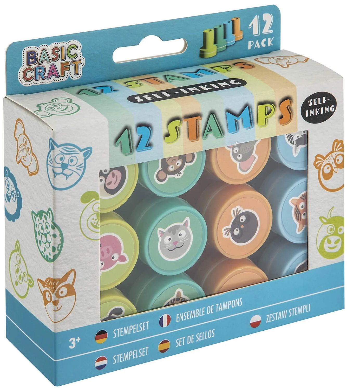 Set de ștampile Grafix - 12 buc, albastru