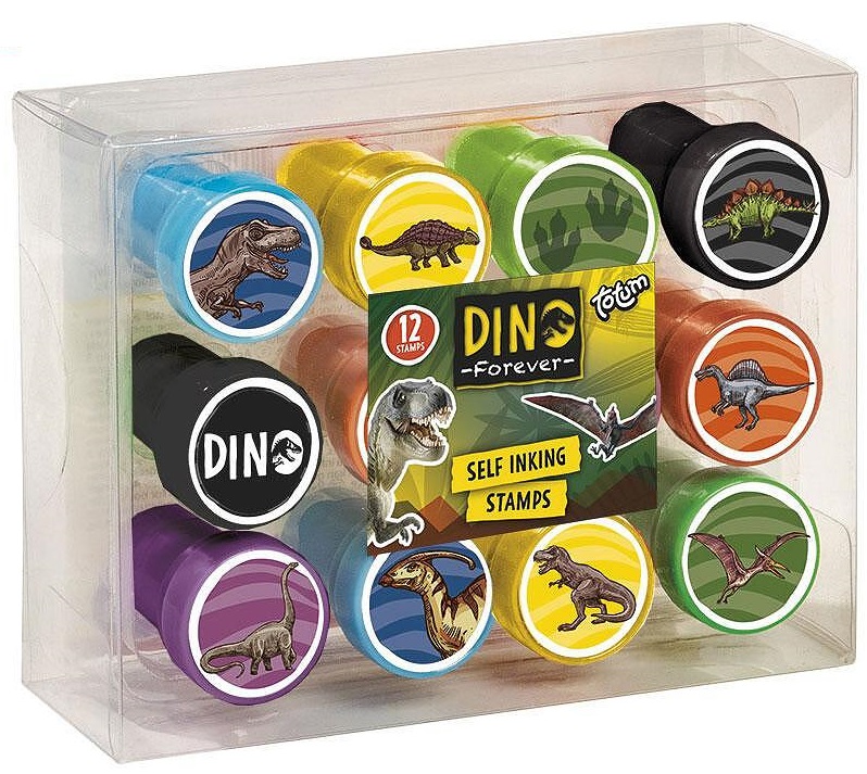 Totum - Set de ștampile pentru dinozauri, 12 bucăți