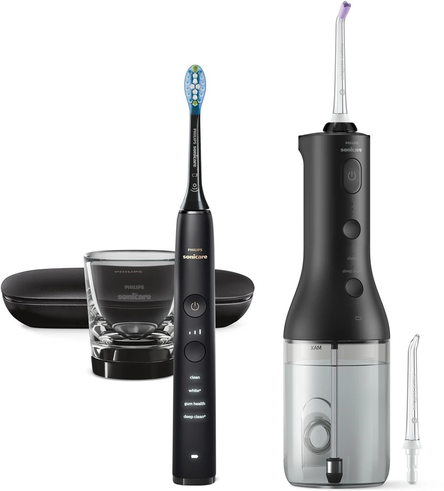 Set Philips Sonicare - Power Flosser 3000 SE, HX3886/43, 3 vârfuri, negru