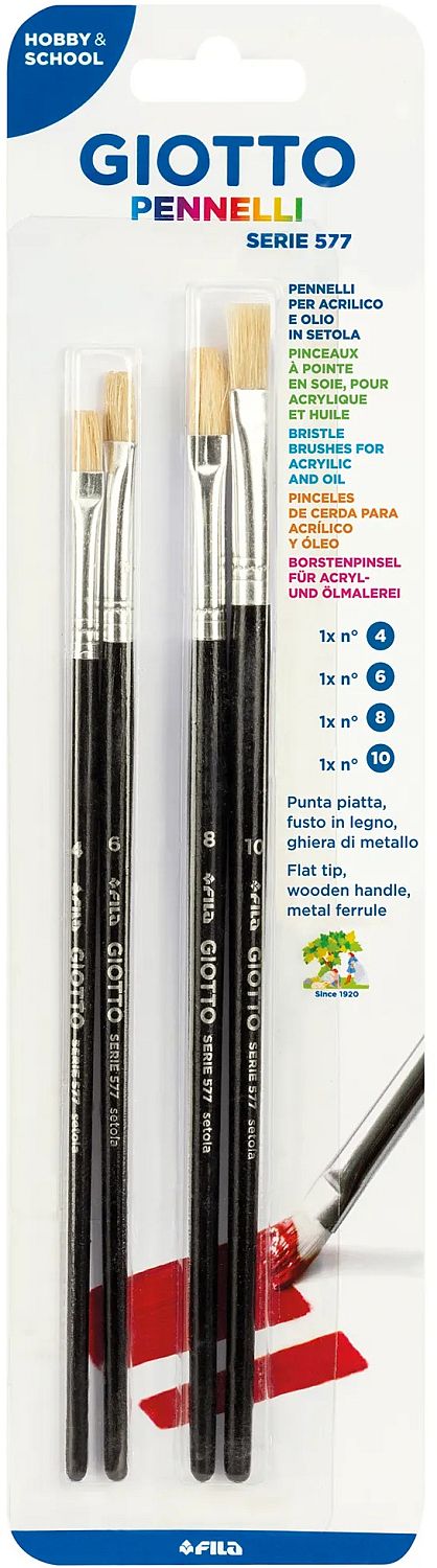 Set de pensule plate Giotto Art 577 - 4 buc