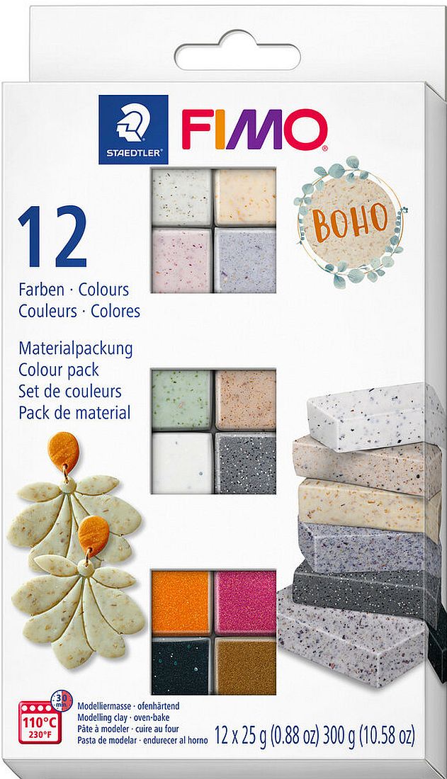 Set de lut polimeric Staedtler Fimo Effect - Boho, 12 х 25 g