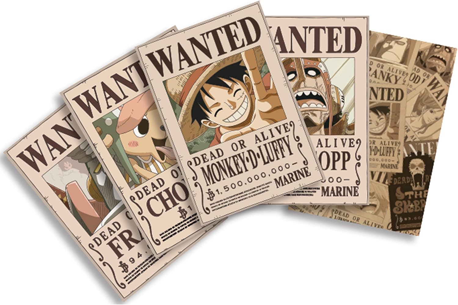 Set de cărți poștale  ABYstyle Animation: One Piece - Wanted Set 1, 5 bucati