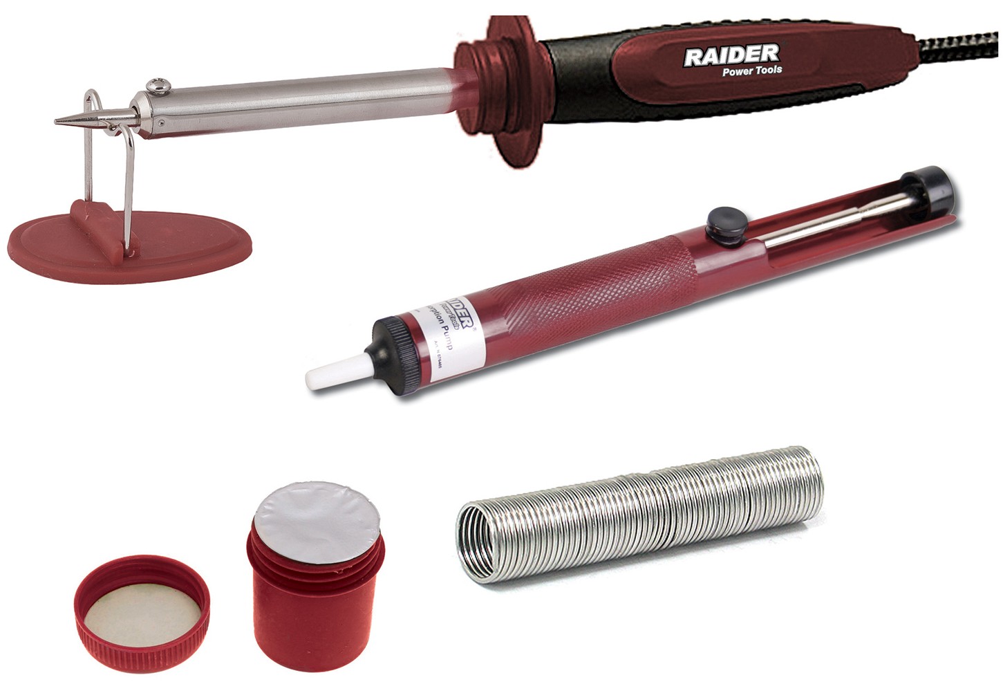 Set pompă de lipit pentru pastă de staniu și tinol Raider - 40W