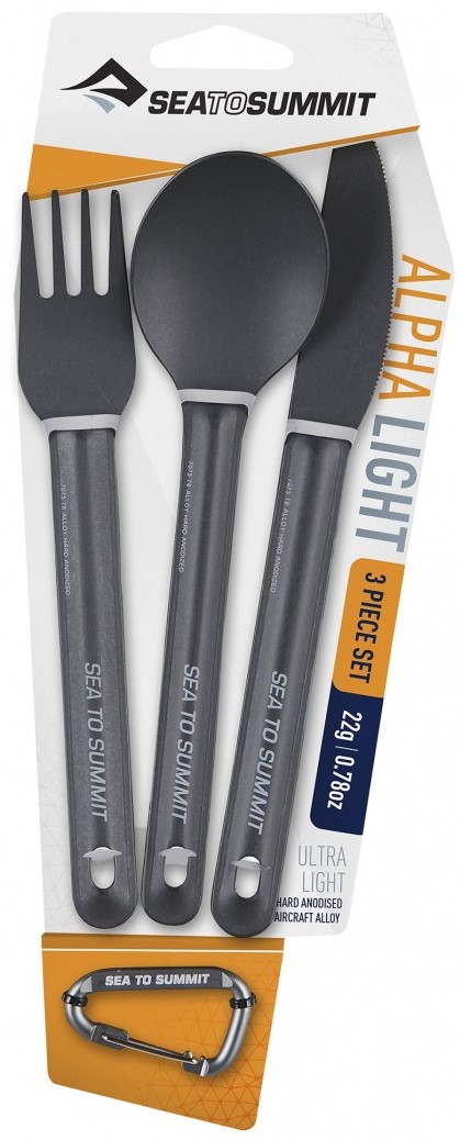 Set de ustensile Sea to Summit - AlphaLight Cutlery Set, 3 buc