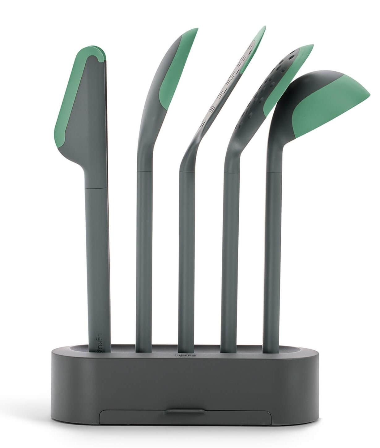 Set de ustensile pentru gătit Lekue - 6 piese, verde închis