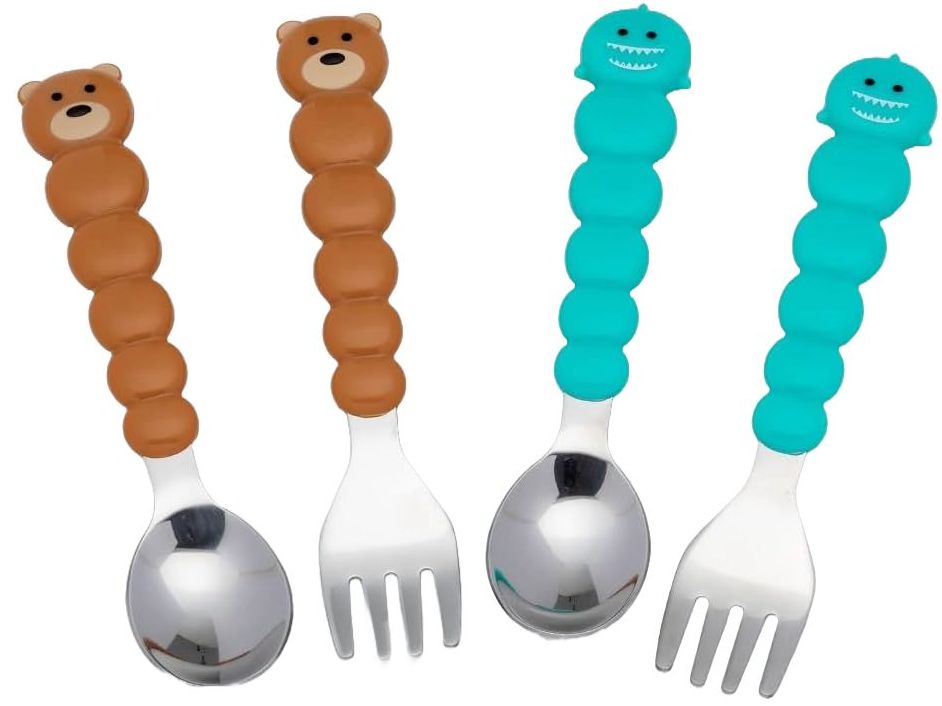 Set de tacâmuri Melii - Oțel inoxidabil, 12 luni +, Bear &amp; Shark