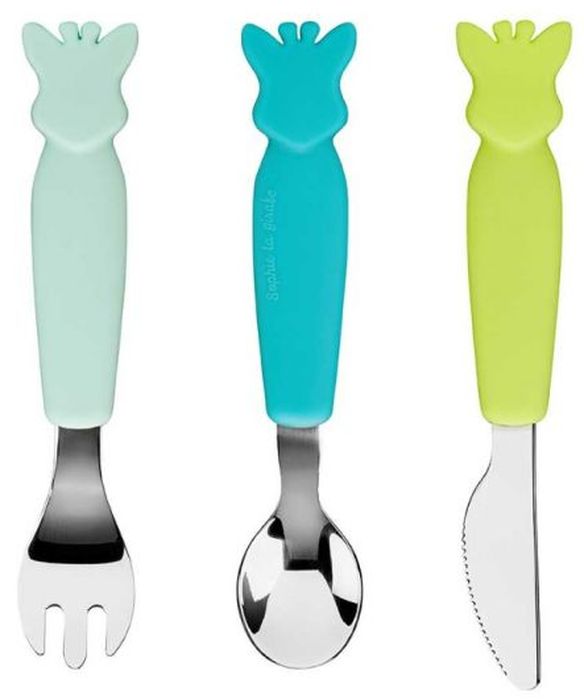 Set de tacamuri Sophie la Girafe - culoarea marii, 3 piese