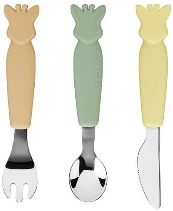 Set de tacamuri Sophie la Girafe - culoarea pamantului, 3 piese