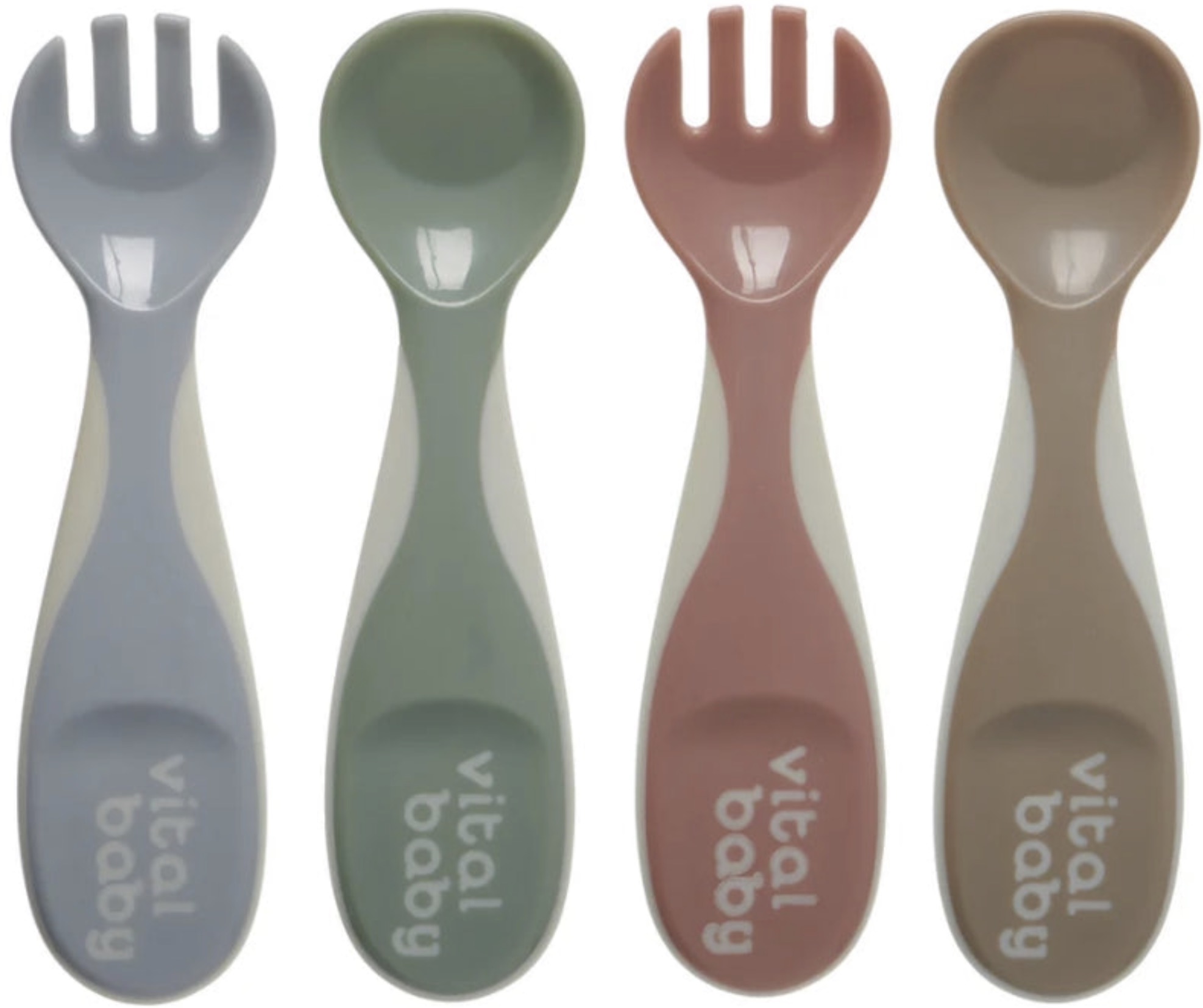 Set de tacâmuri pentru alimentație independentă Vital Baby - Multicolor, 4 buc