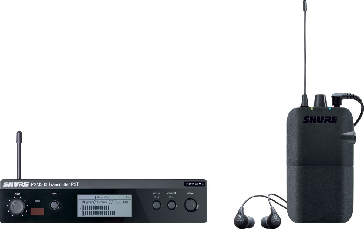 Set receiver si casti Shure - P3TR112GR, negru