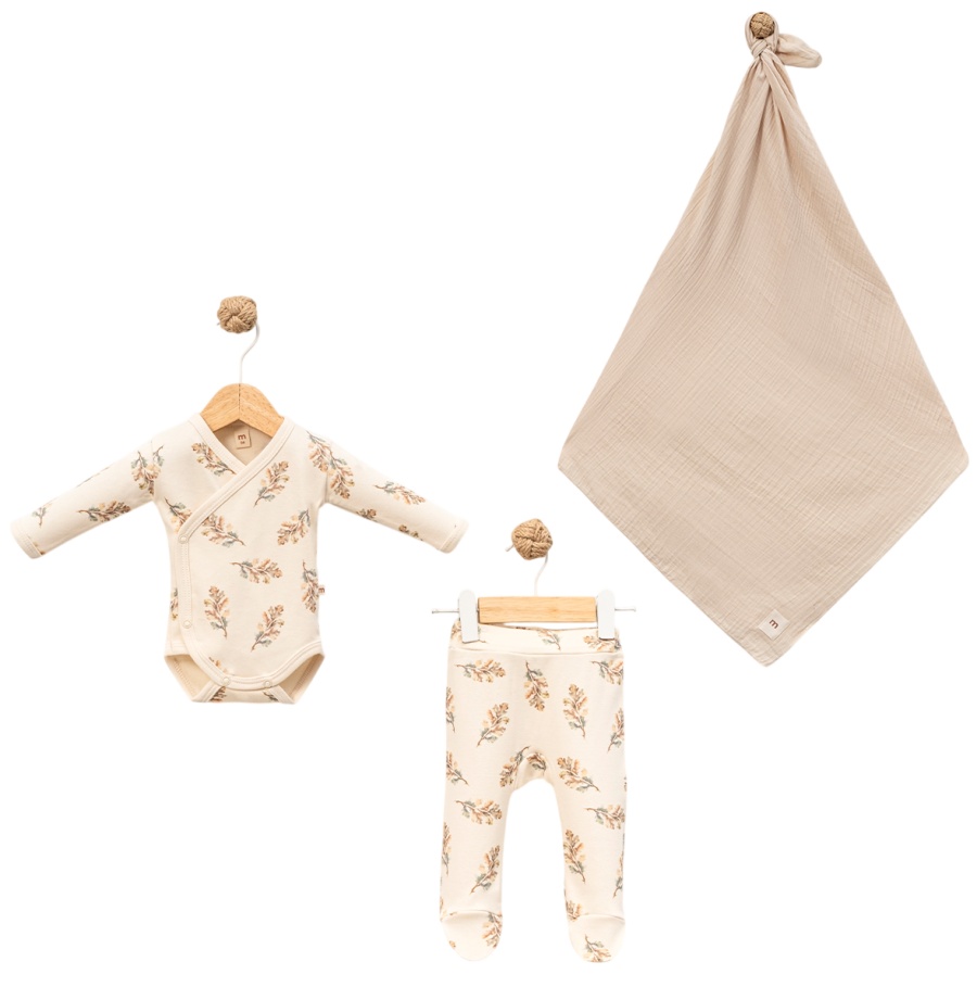 Minisse set cu scutec - 0-3 luni, Leaves