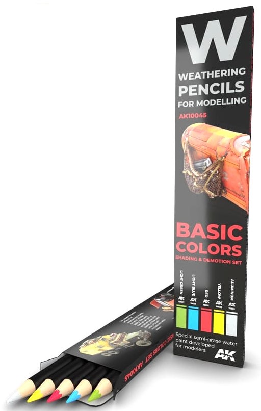 Set de creioane învechite AK Interactive - Watercolor Pencil set basics AK10045 (5 buc.)