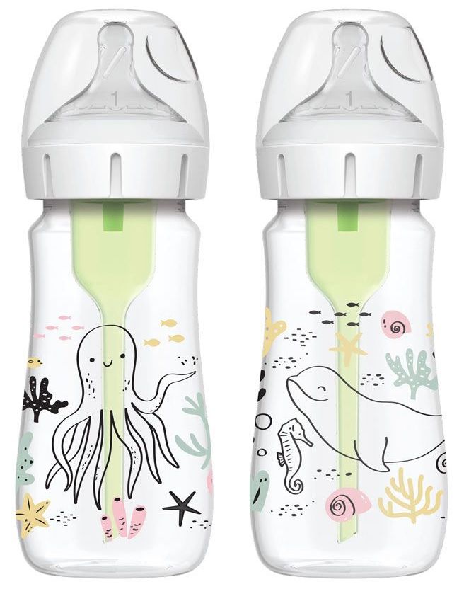 Set de biberoane Dr. Brown's Options+ - Anti-Colic, 270 ml, ocean, 2 buc.