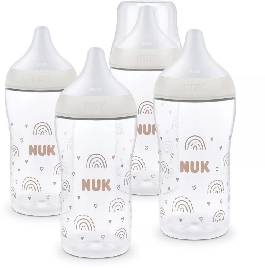 Set sticle NUK - Perfect Match, PP, 260 ml, 4 bucăți, curcubeu