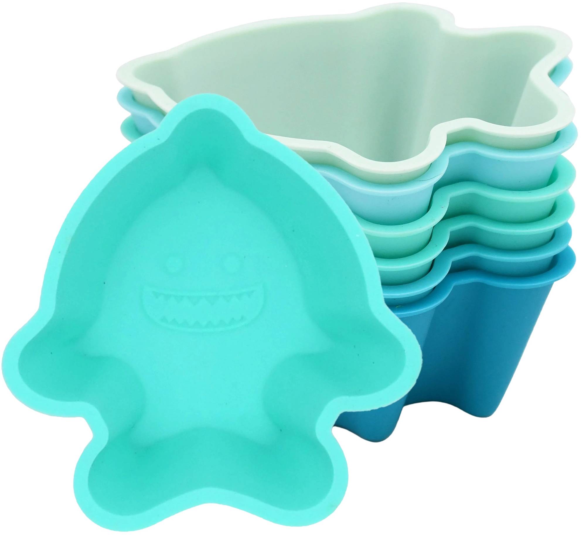Set forme din silicon pentru alimente Melii - Rechin, 6  buc.