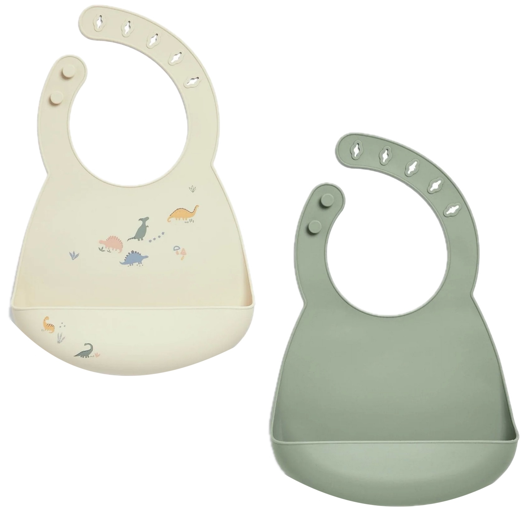 Set de bavete din silicon Mamas & Papas - Dino Teal, 2 buc