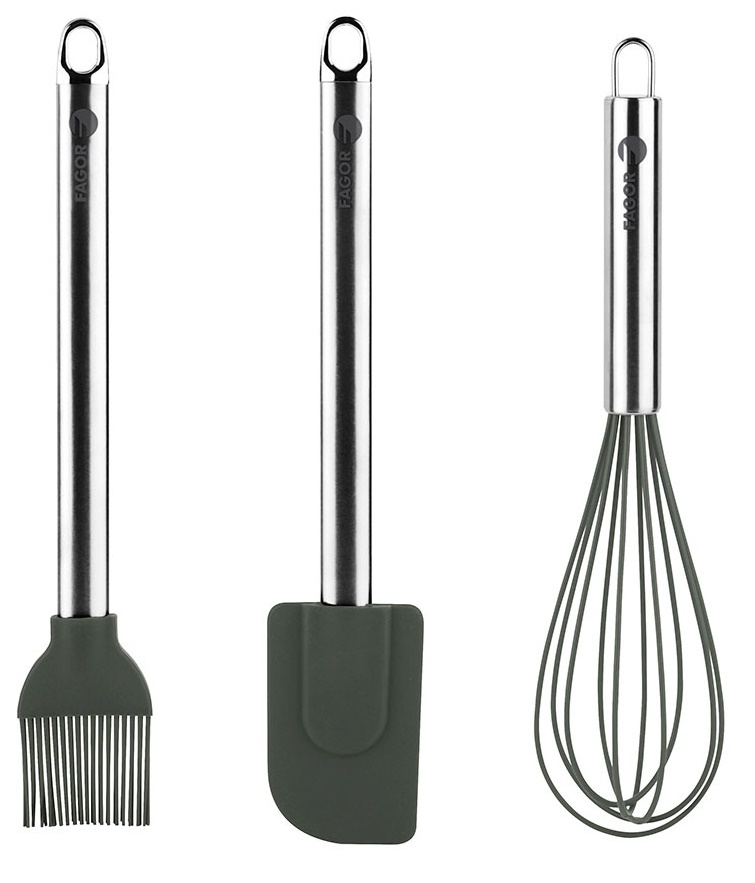 Set de tacâmuri din silicon Fagor - Melier, 3 piese, negru