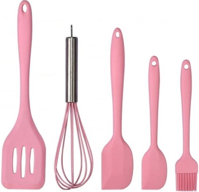 Set vase de gatit din silicon Morello - Pink, 5 piese