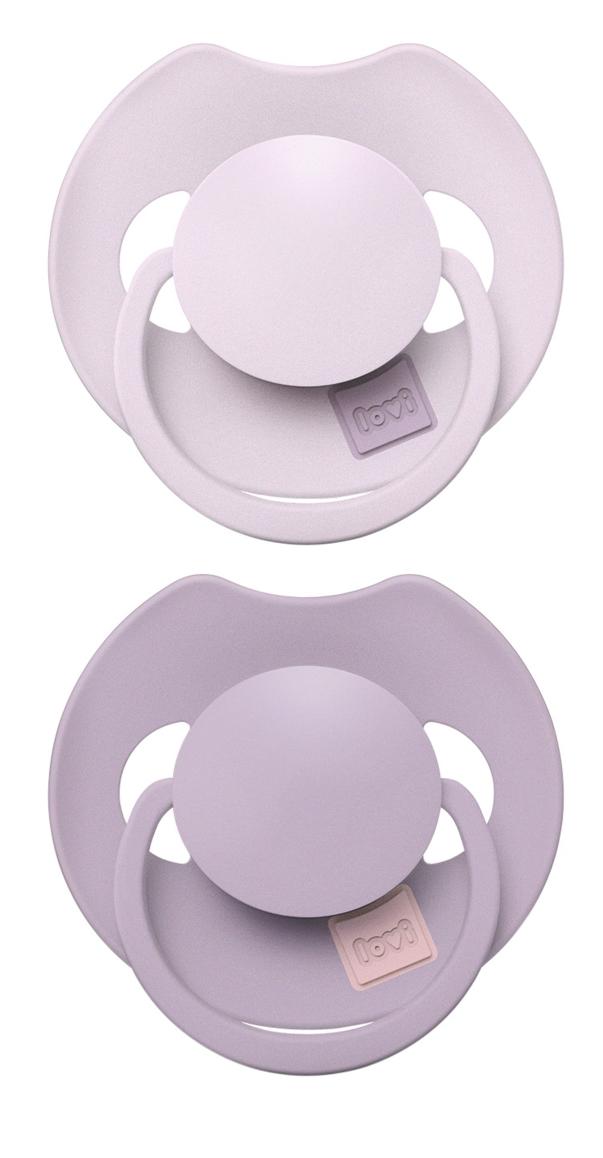 Set de suzete din silicon Lovi - Prime, 18 luni+, 2 bucăți, liliac