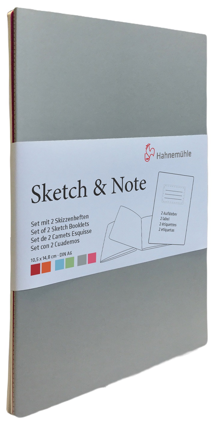 Set caiete de schițe Hahnemuhle Sketch & Note - A6, 20 de coli, gri și roz