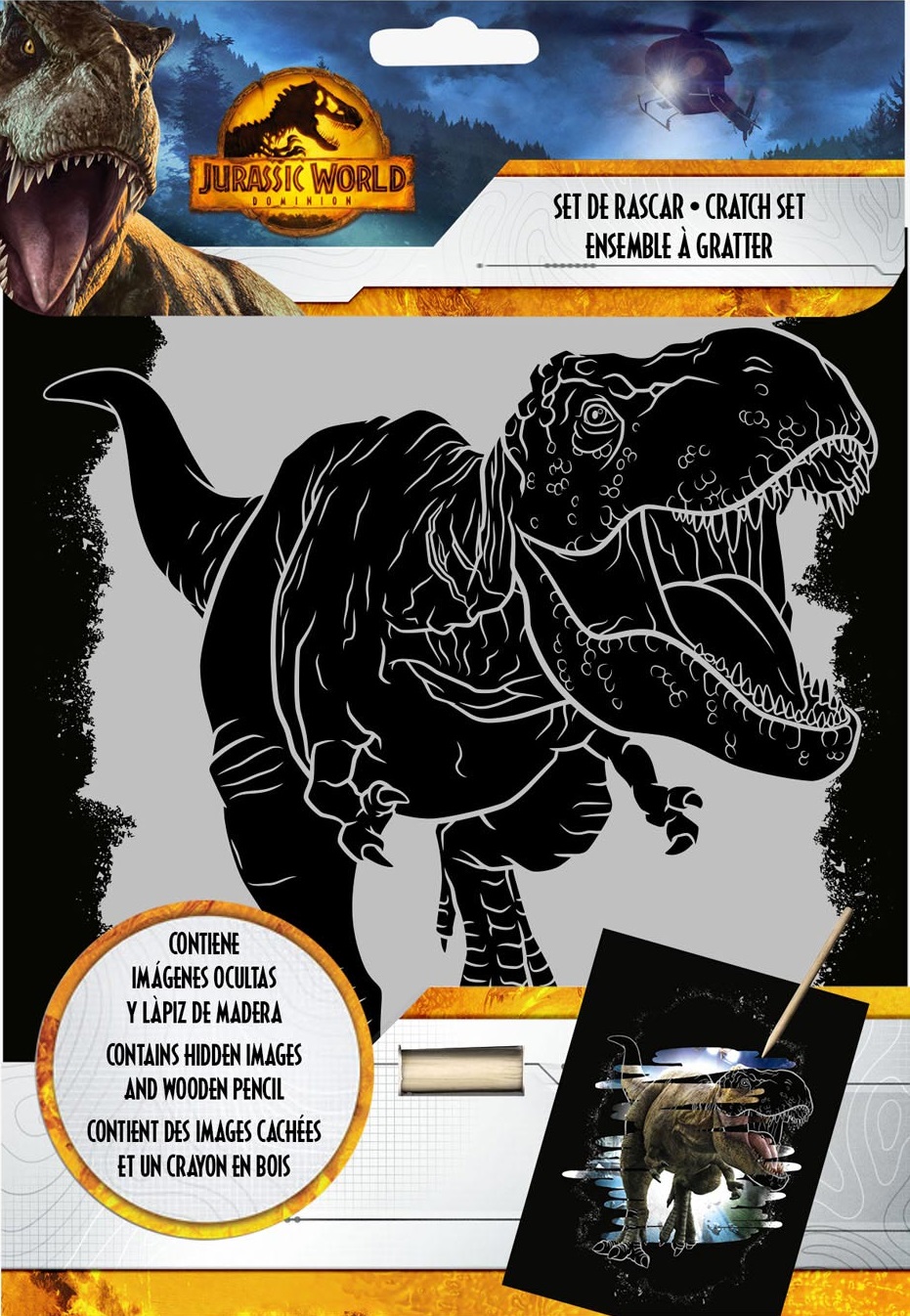 Set de cărți de răzuit cu licență pentru copii - Jurassic World