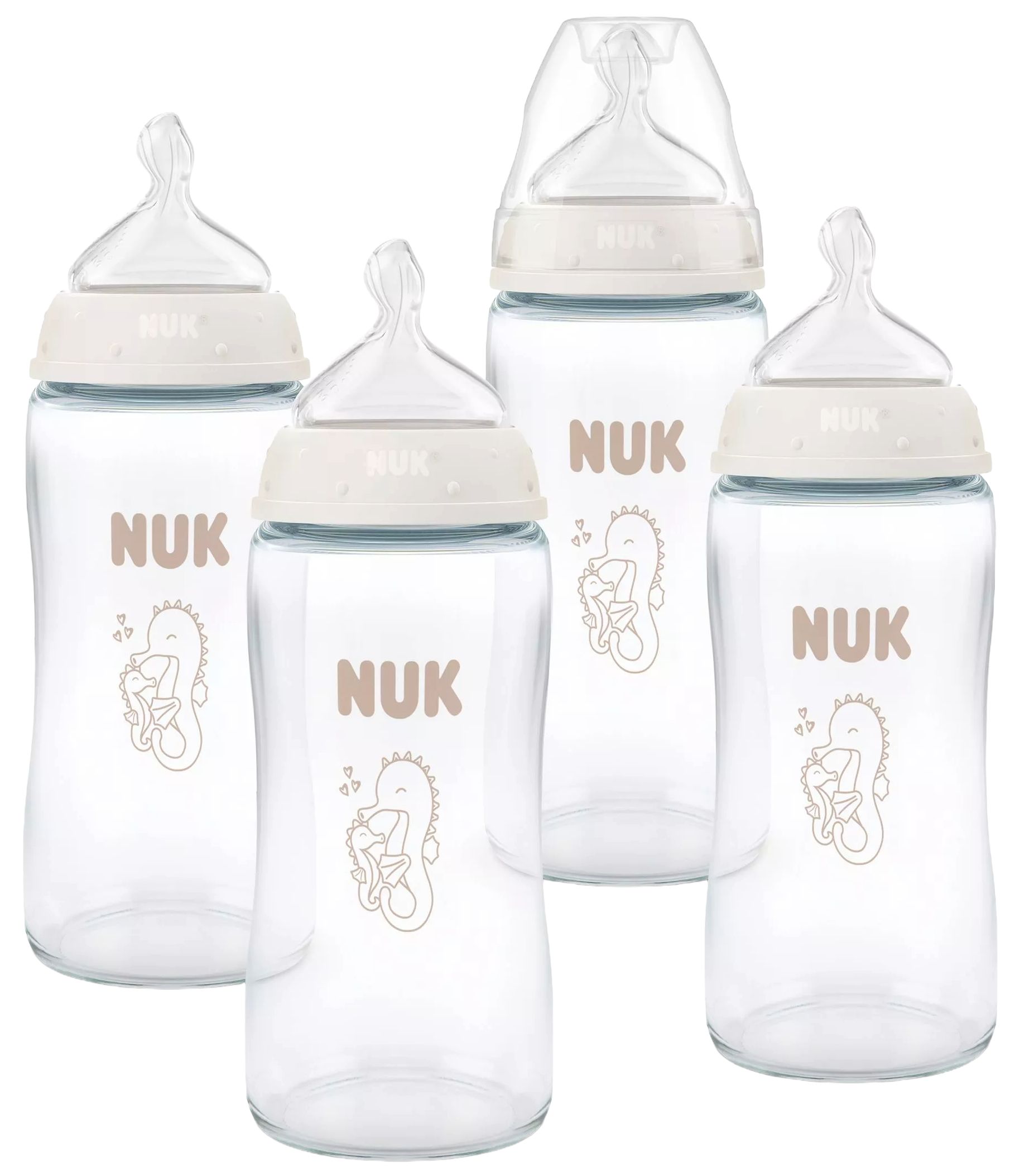 Set de sticle din sticlă NUK First Choice + - 4 piese, 240 ml, mărimea M