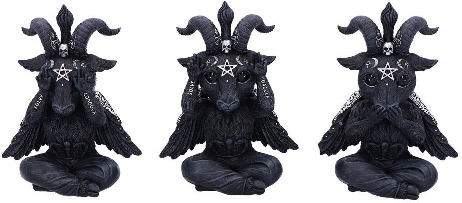 Set de statuete Nemesis Now Adult: Cult Cuties - Three Wise Baphoboo, 13 cm