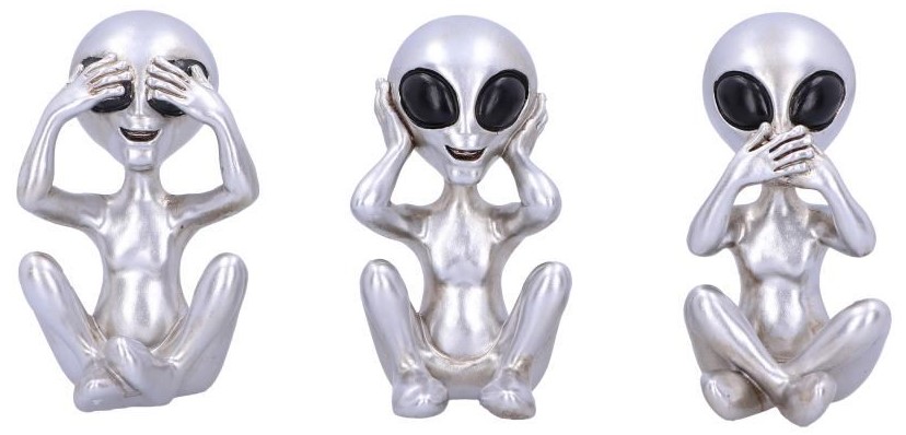 Set de statuete Nemesis Now Adult: Humor - Three Wise Aliens, 7 cm