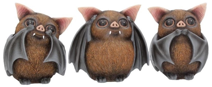 Set de statuete Nemesis Now Adult: Humor - Three Wise Bats, 8 cm