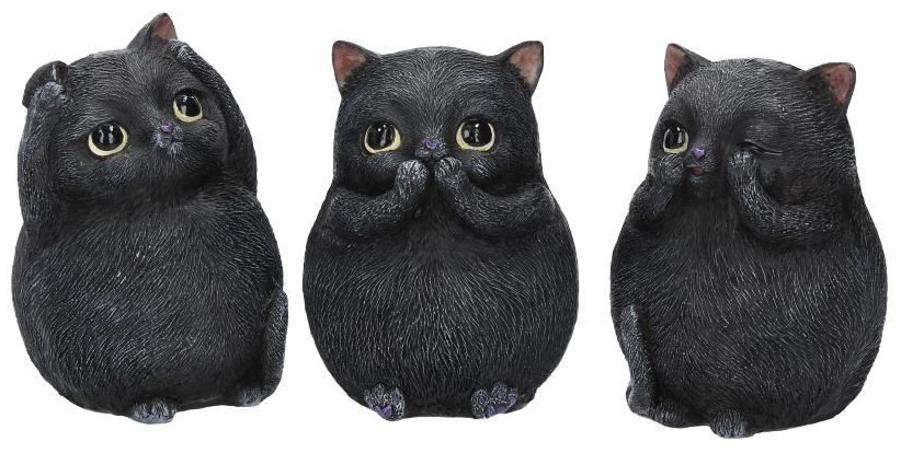 Set de statuete Nemesis Now Adult: Humor - Three Wise Fat Cats, 8 cm