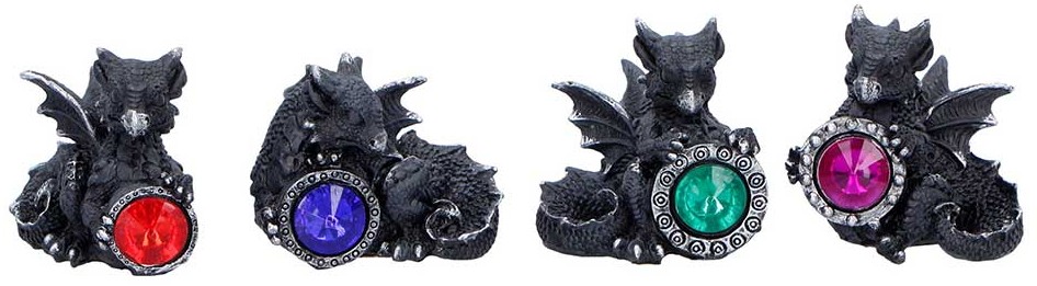 Set statuete Nemesis Now Fantasy: Dragons - Midnight Reward, 5 cm