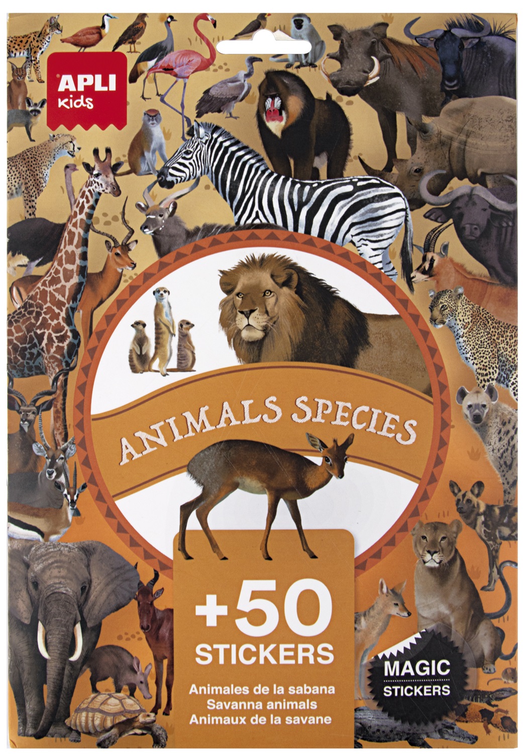 Set autocolante Apli Kids - Savannah animals, 50 piese