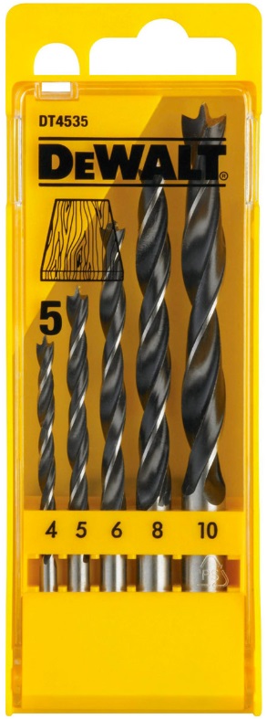 Set de burghie pentru lemn DeWALT - DT4535, 4-10 mm, 5 buc