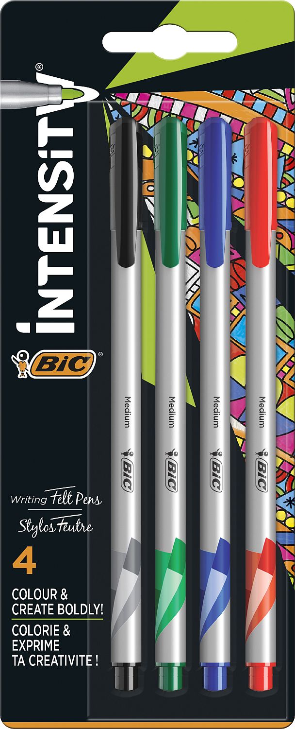 Set de linere colorate BIC Intensity - 0.8 mm, 4 buc