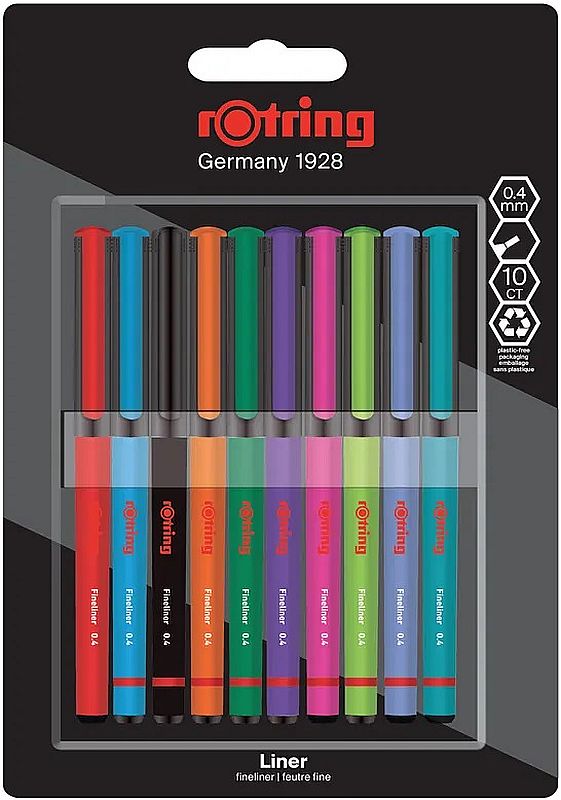 Set de linere Rotring - 0.4 mm, 10 culori