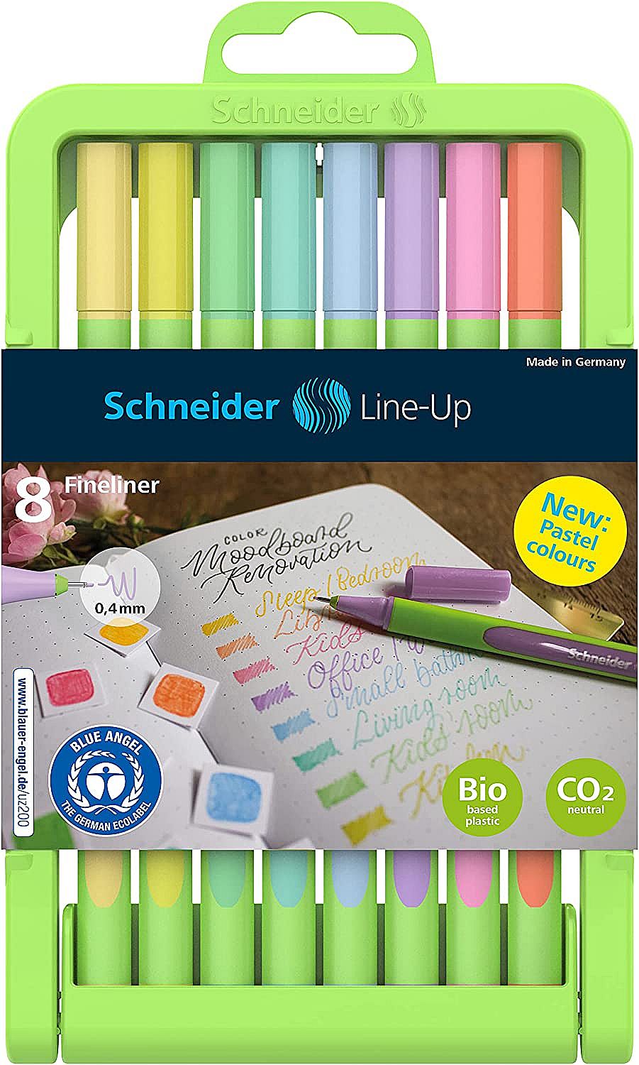 Set linere Schneider - Line-Up, 0.4 mm, 8 culori pastelate