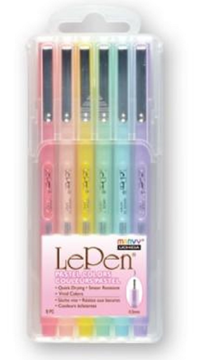 Set linere Uchida Marvy - Le Pen, 0.5 mm, 6 culori, pastelate