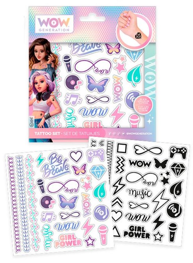 Set de tatuaje WOW Generation - Negru și Color
